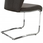 Set of (2) London Dining Chairs in Grey Fabric with Chrome Base by Diamond Sofa