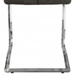 Set of (2) London Dining Chairs in Grey Fabric with Chrome Base by Diamond Sofa