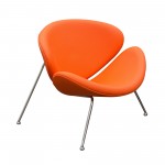 Set of (2) Roxy Orange Accent Chair with Chrome Frame by Diamond Sofa