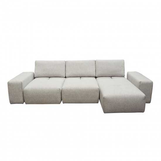 Jazz Modular 3-Seater Chaise Sectional with Adjustable Backrests in Light Brown Fabric by Diamond Sofa