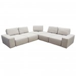 Jazz Modular 5-Seater Corner Sectional with Adjustable Backrests in Light Brown Fabric by Diamond Sofa