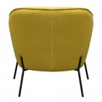 Status Accent Chair in Yellow Fabric with Metal Leg by Diamond Sofa