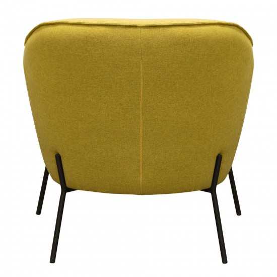 Status Accent Chair in Yellow Fabric with Metal Leg by Diamond Sofa