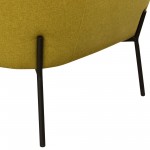 Status Accent Chair in Yellow Fabric with Metal Leg by Diamond Sofa