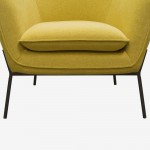 Status Accent Chair in Yellow Fabric with Metal Leg by Diamond Sofa