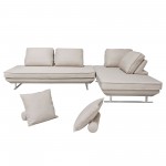 Dolce 2PC Lounge Seating Platforms with Moveable Backrest Supports by Diamond Sofa - Sand Fabric