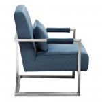 Studio Accent Chair in Royal Blue Velvet with Diamond Tuft and Stainless Frame by Diamond Sofa