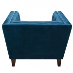 Grand Tufted Back Chair with Nail Head Accent in Blue Velvet by Diamond Sofa