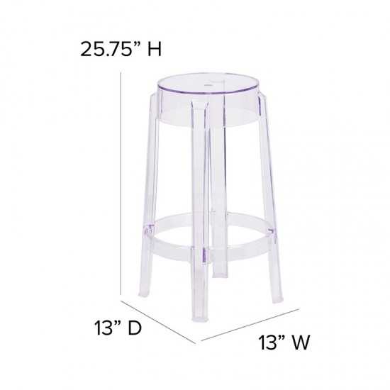 25.75'' High Transparent Counter Height Stool