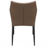 Milo 4-Pack Dining Chairs in Coffee Diamond Tufted Leatherette with Black Powder Coat Legs by Diamond Sofa