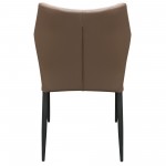 Milo 4-Pack Dining Chairs in Coffee Diamond Tufted Leatherette with Black Powder Coat Legs by Diamond Sofa