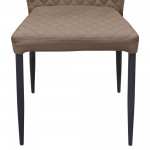 Milo 4-Pack Dining Chairs in Coffee Diamond Tufted Leatherette with Black Powder Coat Legs by Diamond Sofa