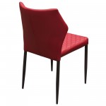 Milo 4-Pack Dining Chairs in Red Diamond Tufted Leatherette with Black Powder Coat Legs by Diamond Sofa