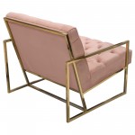 Luxe Accent Chair in Blush Pink Tufted Velvet Fabric with Polished Gold Stainless Steel Frame by Diamond Sofa