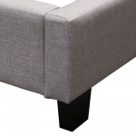 Madison Ave Tufted Wing Eastern King Bed in Light Grey Button Tufted Fabric by Diamond Sofa