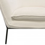 Status Accent Chair in Cream Fabric with Black Powder Coated Metal Leg by Diamond Sofa