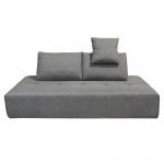 Cloud Lounge Seating Platform with Moveable Backrest Supports in Space Grey Fabric by Diamond Sofa