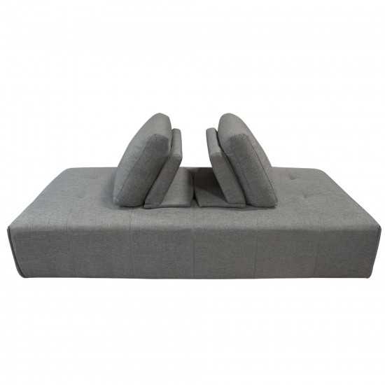 Cloud Lounge Seating Platform with Moveable Backrest Supports in Space Grey Fabric by Diamond Sofa