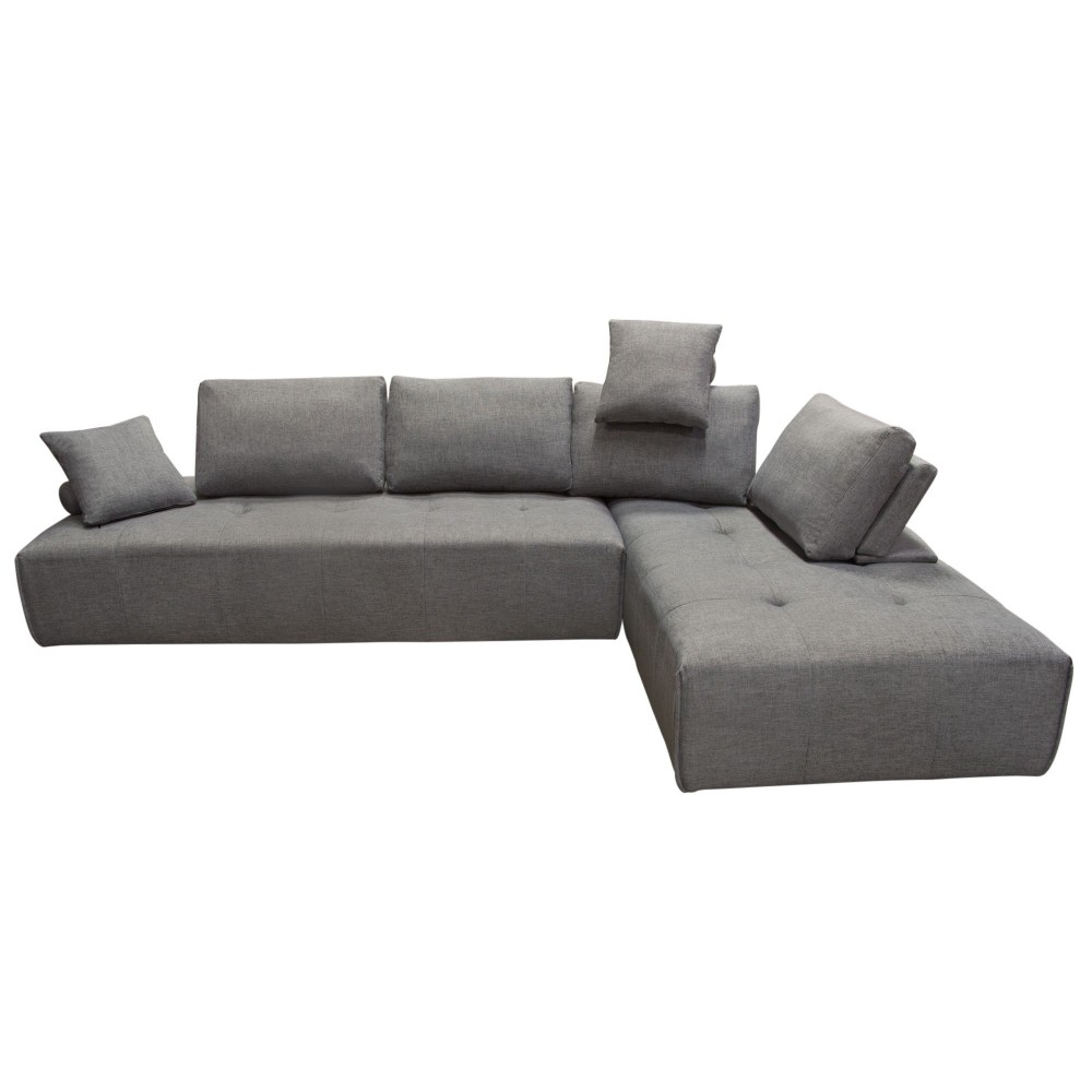 Cloud 2PC Lounge Seating Platforms with Moveable Backrest Supports in Space Grey Fabric by Diamond Sofa