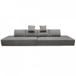 Cloud 2PC Lounge Seating Platforms with Moveable Backrest Supports in Space Grey Fabric by Diamond Sofa