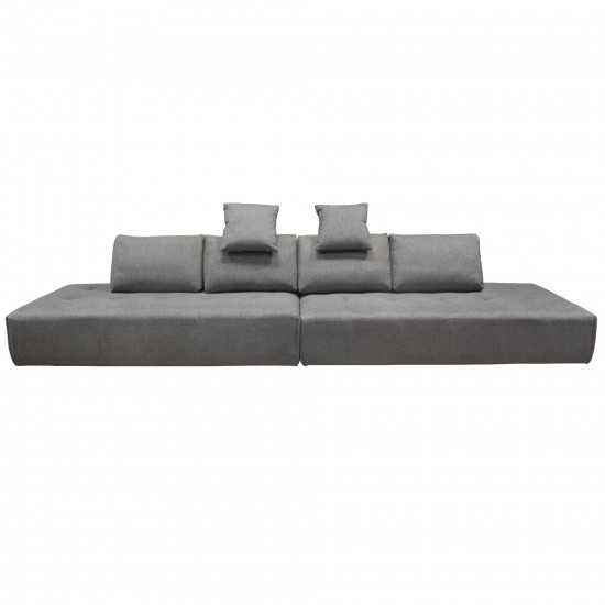 Cloud 2PC Lounge Seating Platforms with Moveable Backrest Supports in Space Grey Fabric by Diamond Sofa