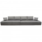 Cloud 2PC Lounge Seating Platforms with Moveable Backrest Supports in Space Grey Fabric by Diamond Sofa