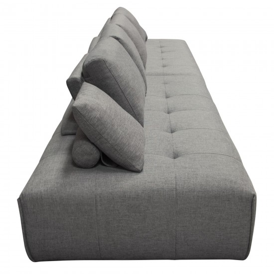 Cloud 2PC Lounge Seating Platforms with Moveable Backrest Supports in Space Grey Fabric by Diamond Sofa