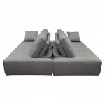 Cloud 2PC Lounge Seating Platforms with Moveable Backrest Supports in Space Grey Fabric by Diamond Sofa