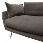 Vantage RF 2PC Sectional in Iron Grey Fabric w/ Brushed Metal Legs by Diamond Sofa