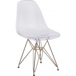 Elon Series Ghost Chair with Gold Metal Base