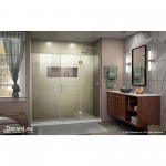 Unidoor-X 63-63 1/2 in. W x 72 in. H Frameless Hinged Shower Door in Brushed Nickel