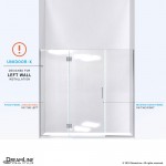 Unidoor-X 63-63 1/2 in. W x 72 in. H Frameless Hinged Shower Door in Satin Black