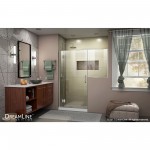 Unidoor-X 53-53 1/2 in. W x 72 in. H Frameless Hinged Shower Door in Brushed Nickel