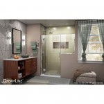 Unidoor-X 56-56 1/2 in. W x 72 in. H Frameless Hinged Shower Door in Chrome