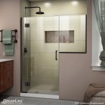 Unidoor-X 57-57 1/2 in. W x 72 in. H Frameless Hinged Shower Door in Oil Rubbed Bronze