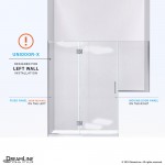 Unidoor-X 72-72 1/2 in. W x 72 in. H Frameless Hinged Shower Door in Brushed Nickel