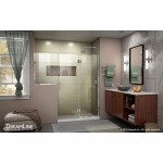 Unidoor-X 72-72 1/2 in. W x 72 in. H Frameless Hinged Shower Door in Chrome