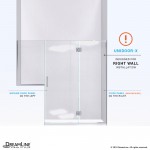 Unidoor-X 72-72 1/2 in. W x 72 in. H Frameless Hinged Shower Door in Brushed Nickel