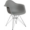 Alonza Series Moss Gray Plastic Chair with Chrome Base