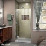 Unidoor-X 33 in. W x 72 in. H Frameless Hinged Shower Door in Chrome