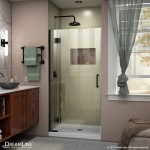 Unidoor-X 30 in. W x 72 in. H Frameless Hinged Shower Door in Satin Black