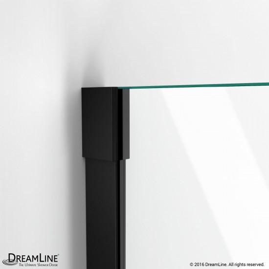 Unidoor-X 30 in. W x 72 in. H Frameless Hinged Shower Door in Satin Black
