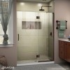 Unidoor-X 48 in. W x 72 in. H Frameless Hinged Shower Door in Oil Rubbed Bronze