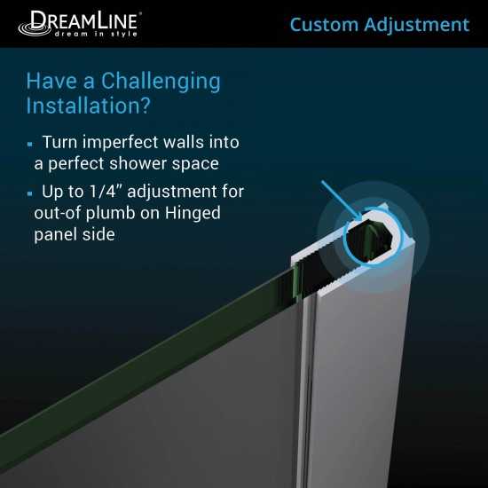 Unidoor-X 50 in. W x 72 in. H Frameless Hinged Shower Door in Satin Black