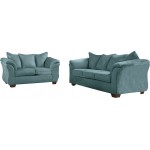 Signature Design by Ashley Darcy Living Room Set in Sky Microfiber