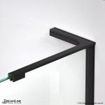 Unidoor-X 51 in. W x 72 in. H Frameless Hinged Shower Door in Satin Black