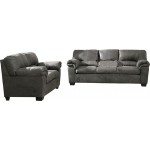 Signature Design by Ashley Bladen Living Room Set in Slate Faux Leather