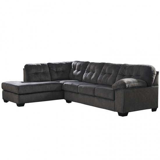 Signature Design by Ashley Accrington 2-Piece Right Side Facing Sofa Sectional in Granite Microfiber