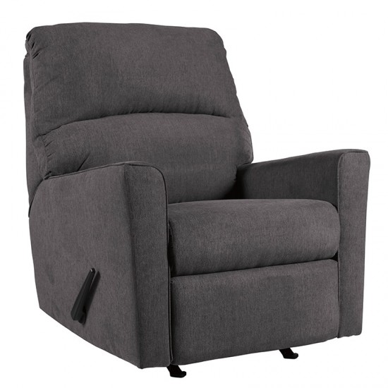 Signature Design by Ashley Alenya Rocker Recliner in Charcoal Microfiber