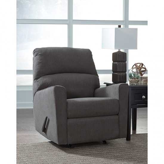 Signature Design by Ashley Alenya Rocker Recliner in Charcoal Microfiber